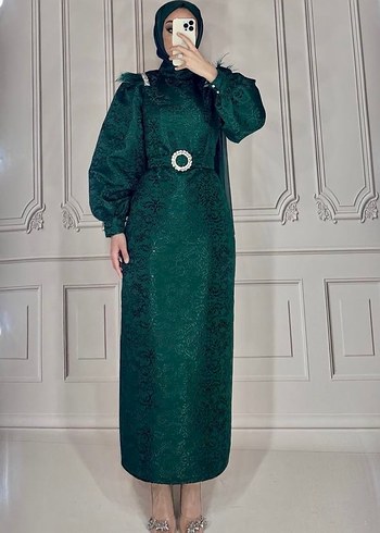 Desenli Uzun Abiye Elbise - Görsel 4