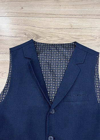 Lacivert Düğmeli Erkek Yelek - Görsel 3