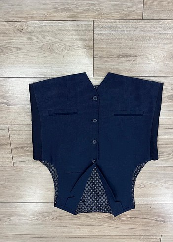 Lacivert Düğmeli Erkek Yelek - Görsel 6