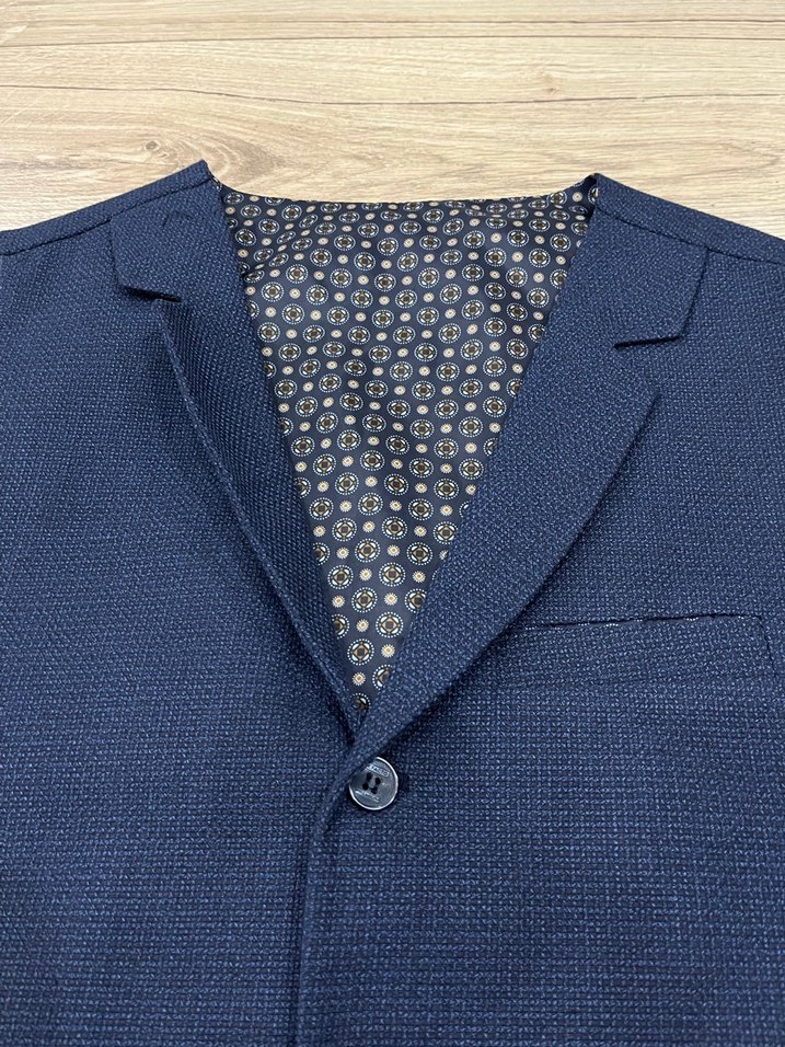 Lacivert Düğmeli Erkek Yelek - Görsel 4