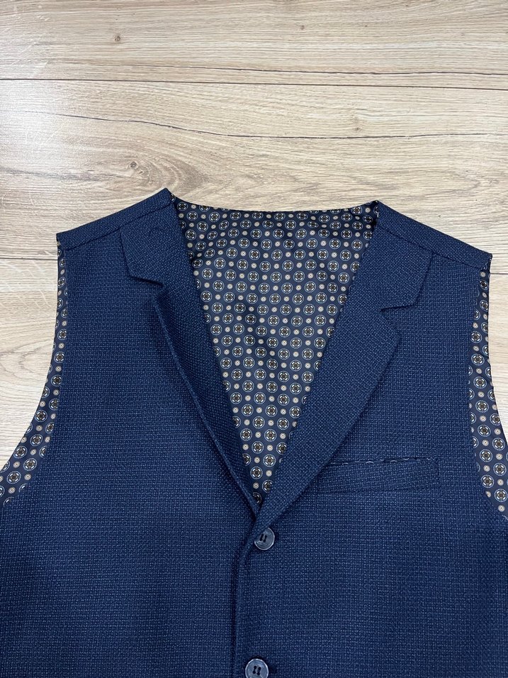 Lacivert Düğmeli Erkek Yelek - Görsel 3