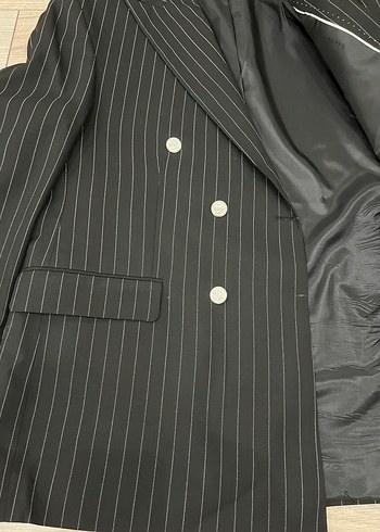 56 Drop /6 Çizgili Siyah Erkek Takım - Görsel 6