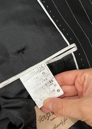 56 Drop /6 Çizgili Siyah Erkek Takım - Görsel 8