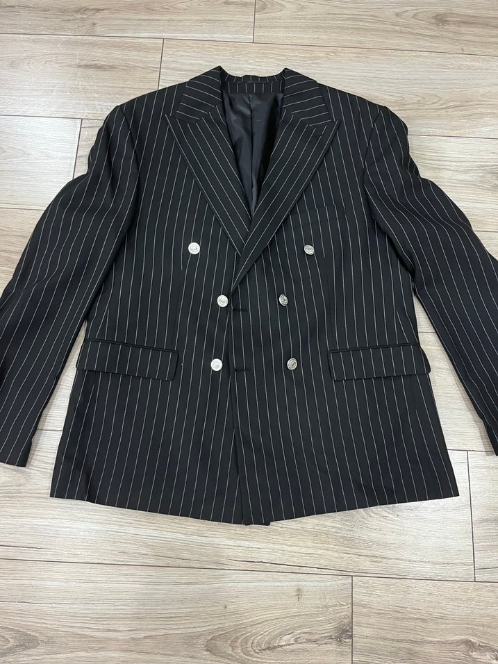 56 Drop /6 Çizgili Siyah Erkek Takım - Görsel 3