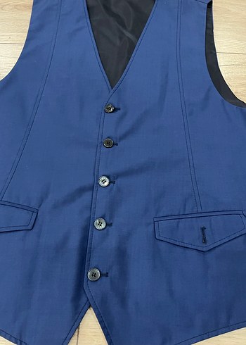 Düğmeli Klasik Lacivert Erkek Yelek pantolon - Görsel 6