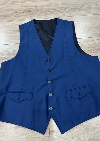 Düğmeli Klasik Lacivert Erkek Yelek pantolon - Görsel 3