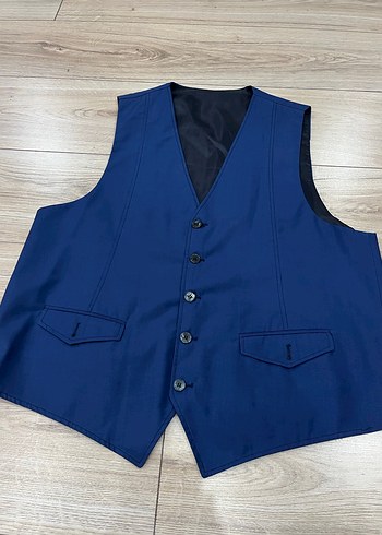 Düğmeli Klasik Lacivert Erkek Yelek pantolon - Görsel 10