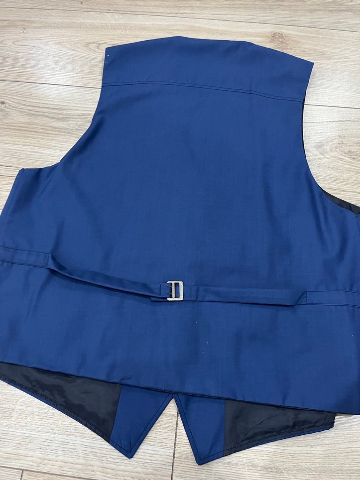 Düğmeli Klasik Lacivert Erkek Yelek pantolon - Görsel 4