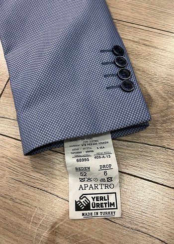 Turkuaz Erkek Ofis Takım Ceketi, Düğmeli, Normal Boy - Görsel 5