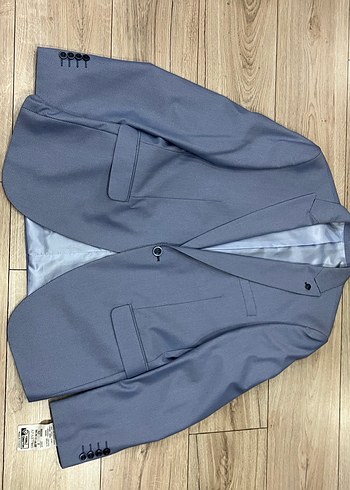 Turkuaz Erkek Ofis Takım Ceketi, Düğmeli, Normal Boy - Görsel 6