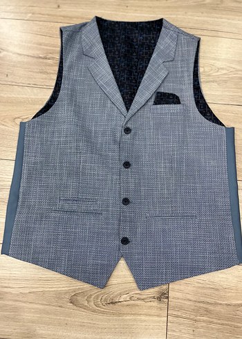 Gri Düğmeli Erkek Yelek - Görsel 4