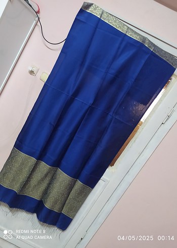 Düğmeli Mavi Vintage Kadın Uzun Elbise - Görsel 10