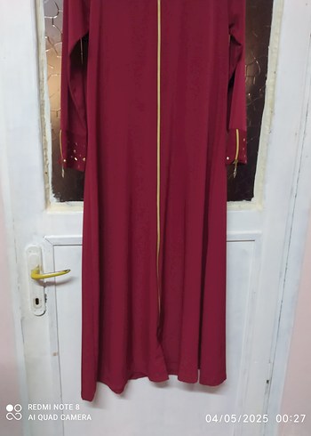 Bordo Uzun Kollu Kadın Elbise - Görsel 3