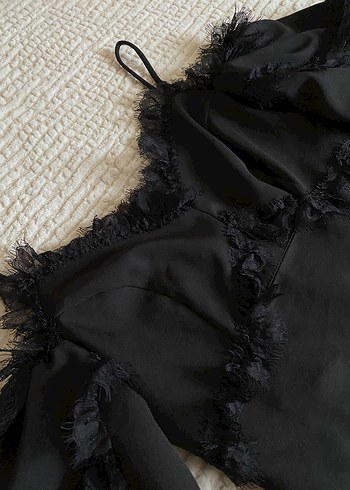 Uzun Siyah Gotik Kalem Elbise - Görsel 4