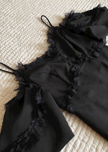 Uzun Siyah Gotik Kalem Elbise - Görsel 3