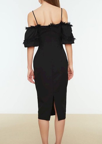 Uzun Siyah Gotik Kalem Elbise - Görsel 2