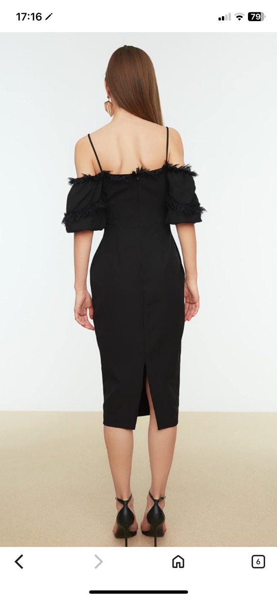 Uzun Siyah Gotik Kalem Elbise - Görsel 2