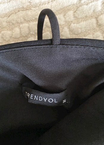 Siyah Drapeli Uzun Askılı Elbise - Görsel 3