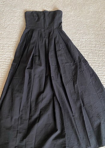 Quzu Siyah Straplez Elbise - Görsel 4