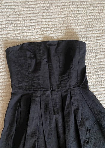 Quzu Siyah Straplez Elbise - Görsel 5