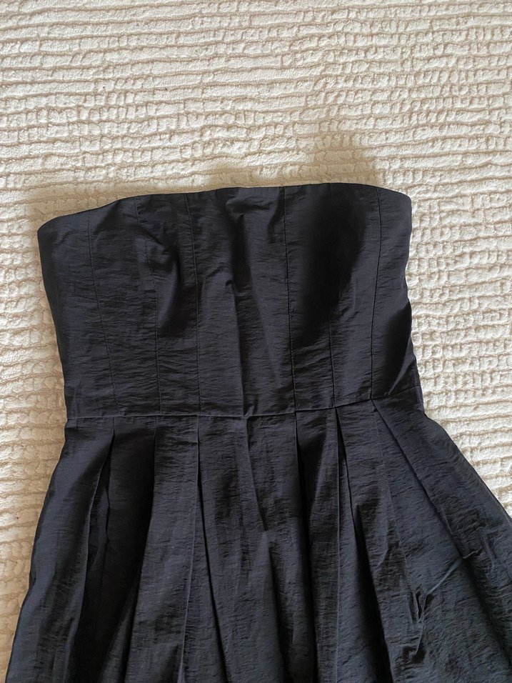 Quzu Siyah Straplez Elbise - Görsel 5