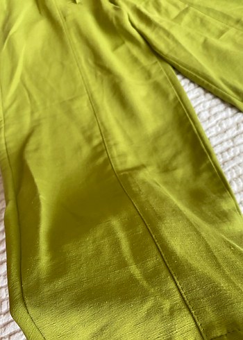 ZARAYeşil Bol Kesim Keten Pantolon - Görsel 3