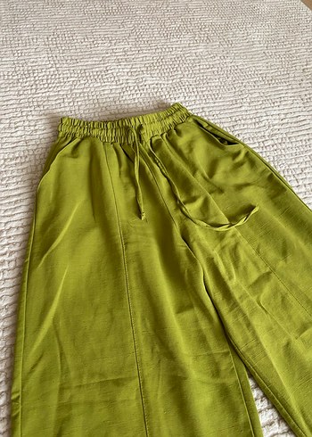 ZARAYeşil Bol Kesim Keten Pantolon - Görsel 4