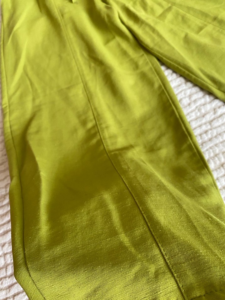 ZARAYeşil Bol Kesim Keten Pantolon - Görsel 3