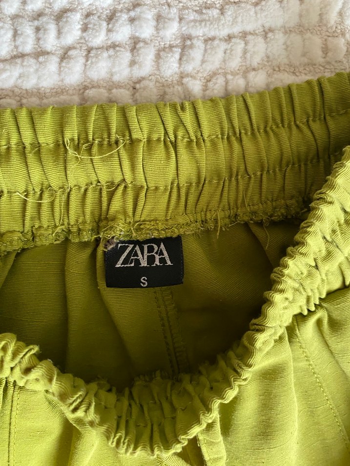 ZARAYeşil Bol Kesim Keten Pantolon - Görsel 5