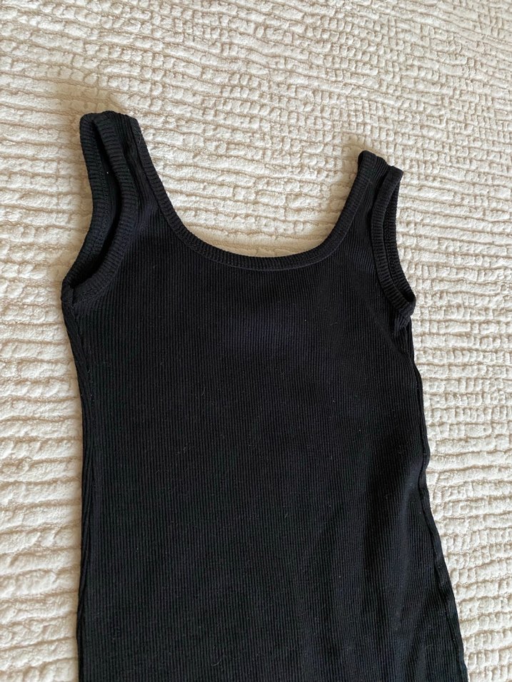 Bershka Siyah Kadın Uzun Kolsuz Elbise - Görsel 2