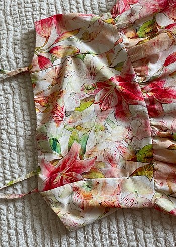 Çiçek Desenli Uzun Askılı Bohem Elbise - Görsel 6