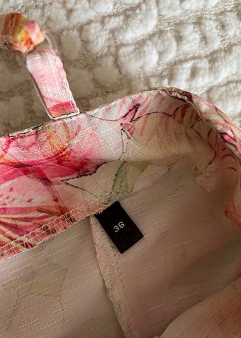 Çiçek Desenli Uzun Askılı Bohem Elbise - Görsel 5