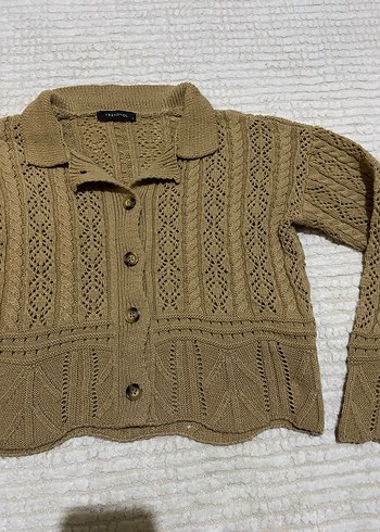 Bej Örgü Kadın Hırka - Görsel 5