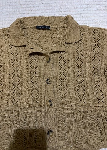 Bej Örgü Kadın Hırka - Görsel 7