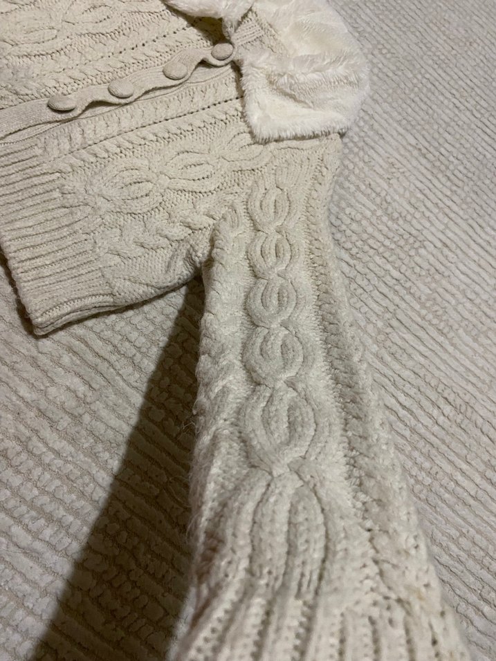 Bej Örgü Hırka - Görsel 2