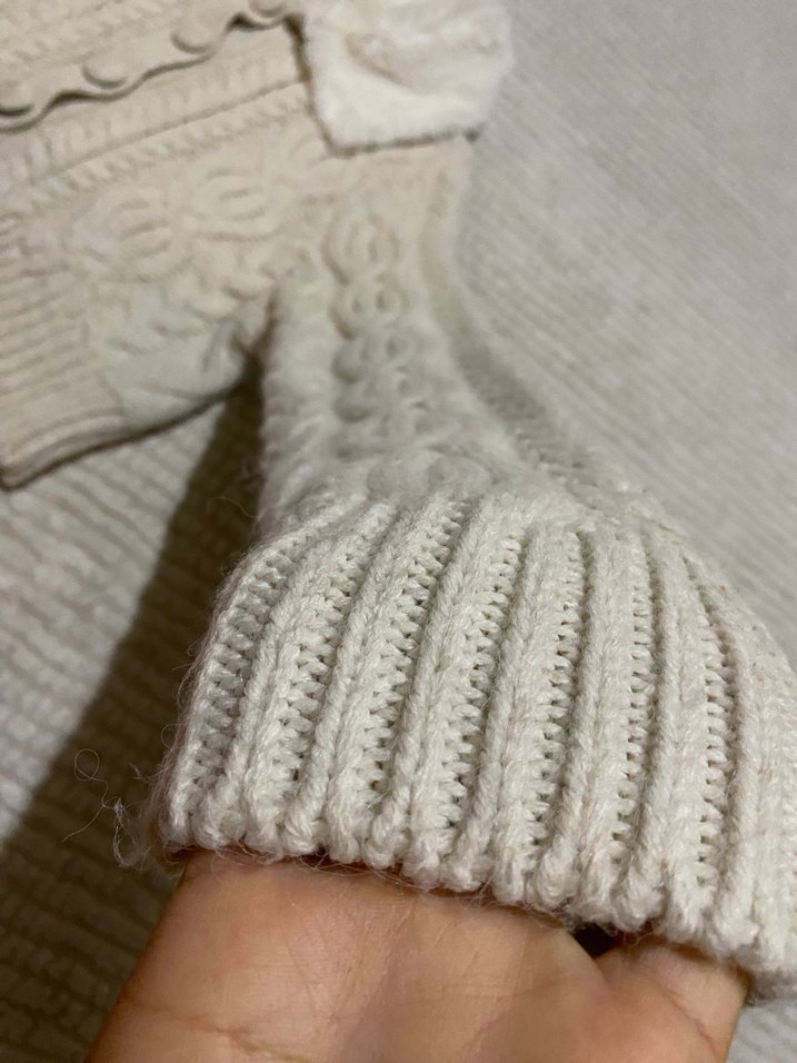 Bej Örgü Hırka - Görsel 4