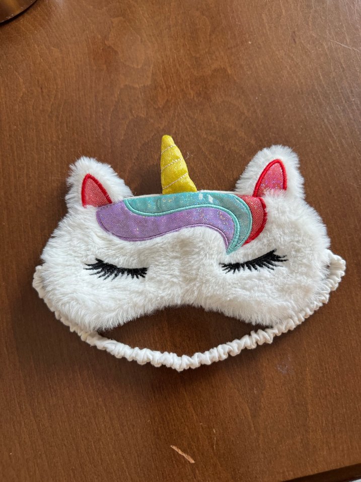 Renkli Kürklü Unicorn Uyku Maskesi - Görsel 3