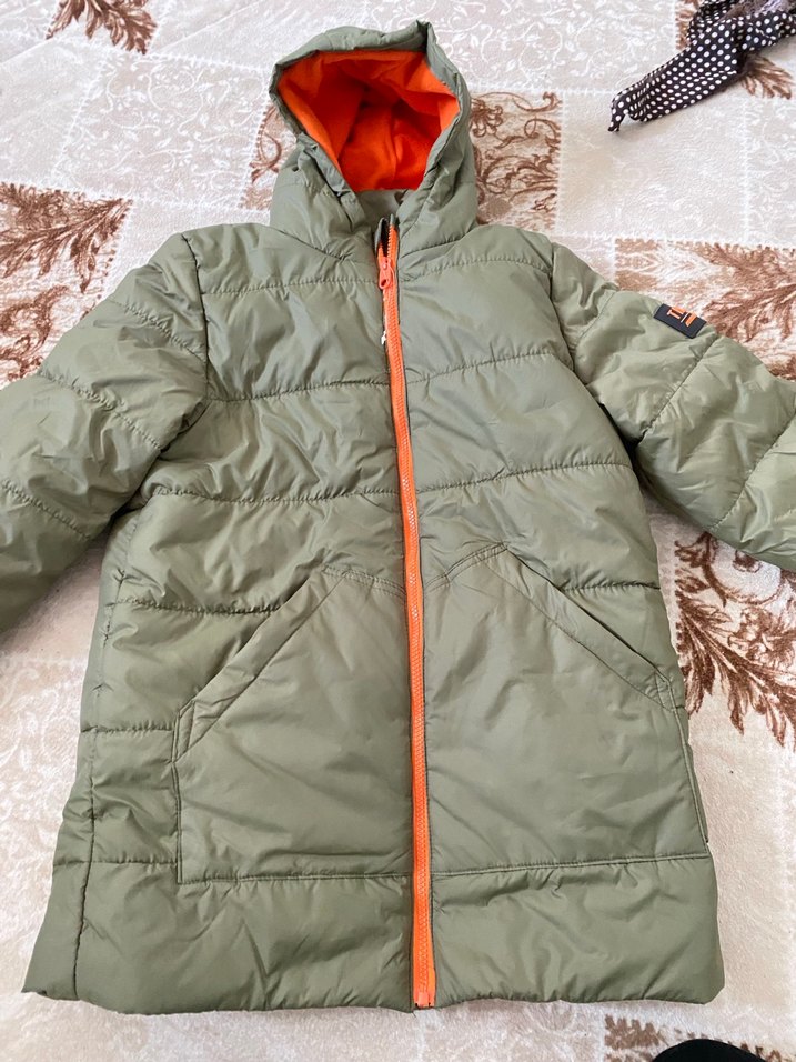 Kapüşonlu Gri Erkek Çocuk Mont - Görsel 3