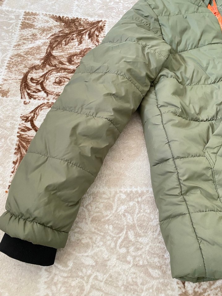 Kapüşonlu Gri Erkek Çocuk Mont - Görsel 2