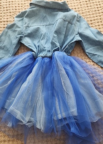 Kız Çocuk Denim Bohem Elbise - Görsel 5