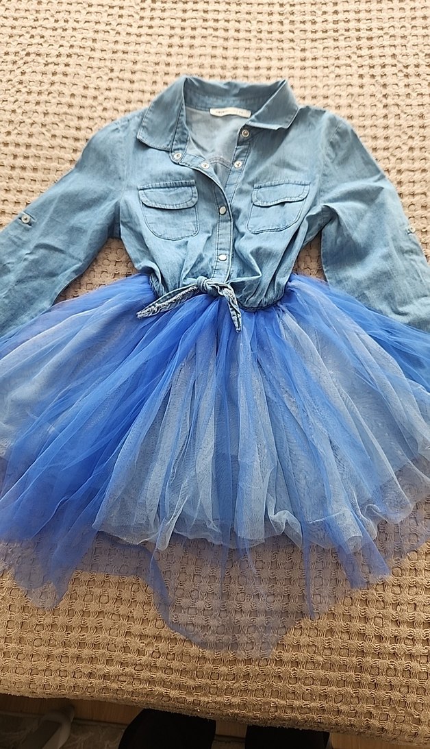 Kız Çocuk Denim Bohem Elbise - Görsel 2