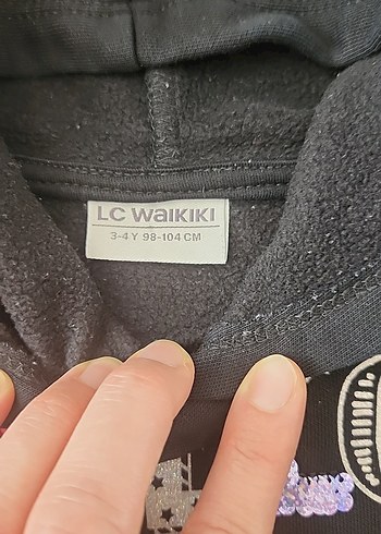 Kız Çocuk Siyah Kapüşonlu Sweatshirt - Görsel 4