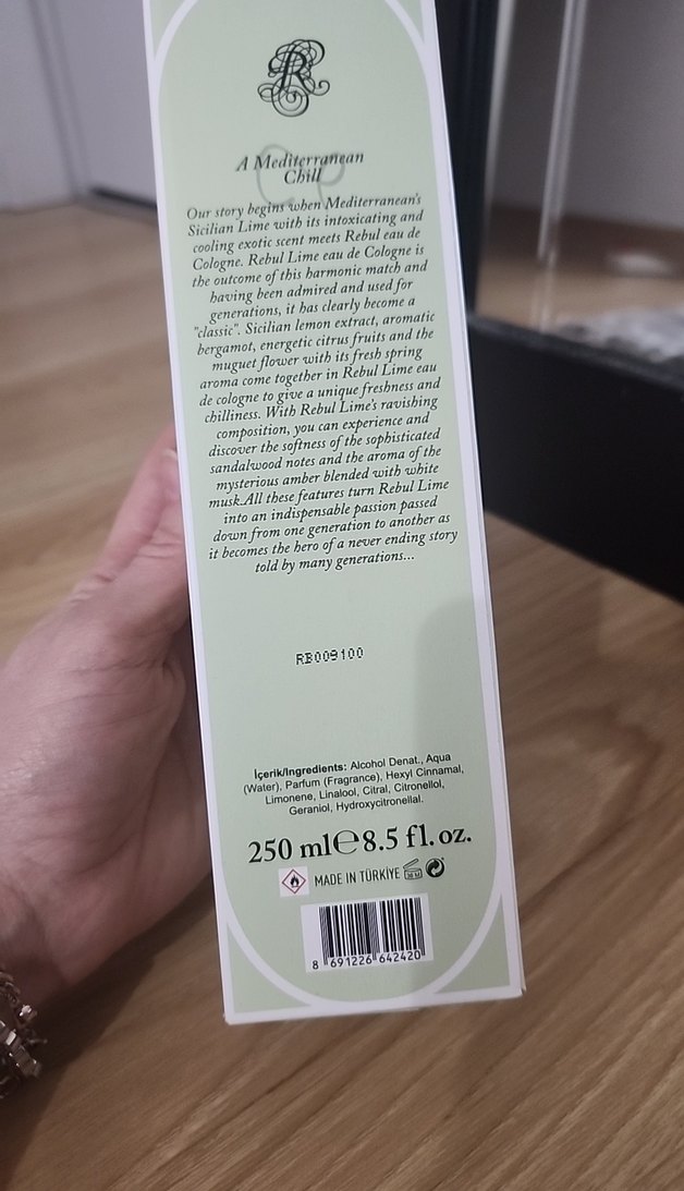 Rebul Lime Kadın Kolonyası 80 ml - Görsel 3