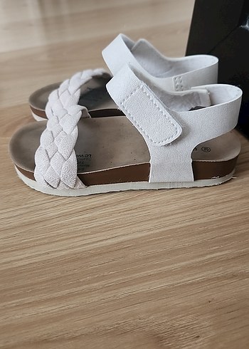 Kız Çocuk Krem Örgülü Sandalet - Görsel 5