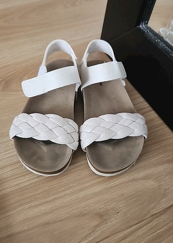 Kız Çocuk Krem Örgülü Sandalet - Görsel 8