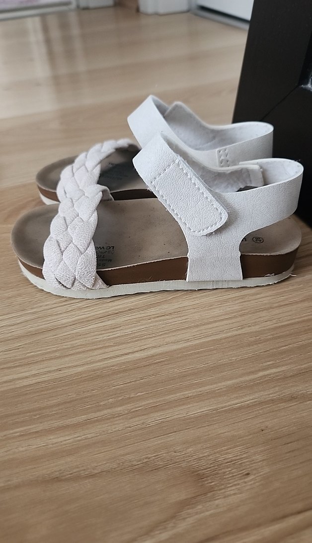 Kız Çocuk Krem Örgülü Sandalet - Görsel 5