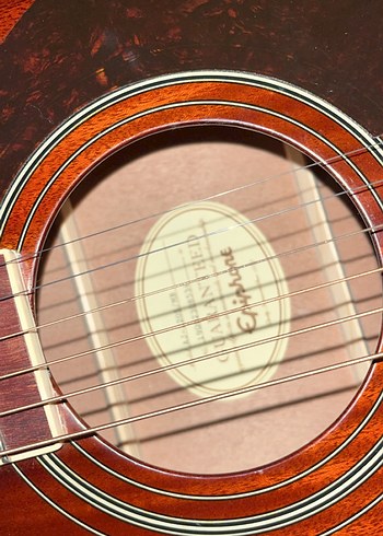 Koyu Kahverengi Akustik Gitar ephipone 0ı 40 Bİn tl vintage gita - Görsel 3