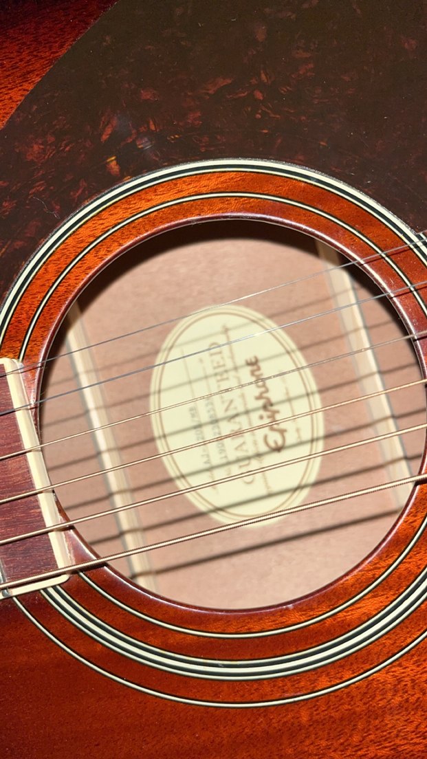 Koyu Kahverengi Akustik Gitar ephipone 0ı 40 Bİn tl vintage gita - Görsel 3