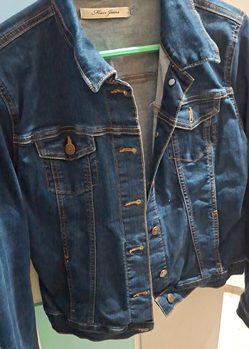 Düğmeli Mavi Kadın Denim Ceket