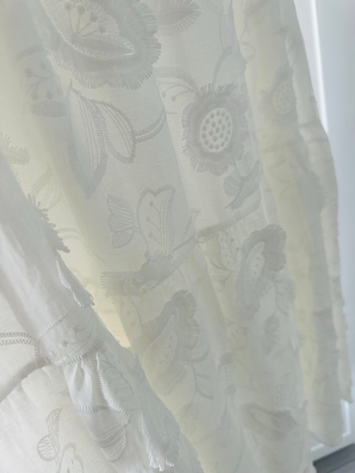 Beyaz Nakışlı Uzun Bohem Etek - Görsel 4
